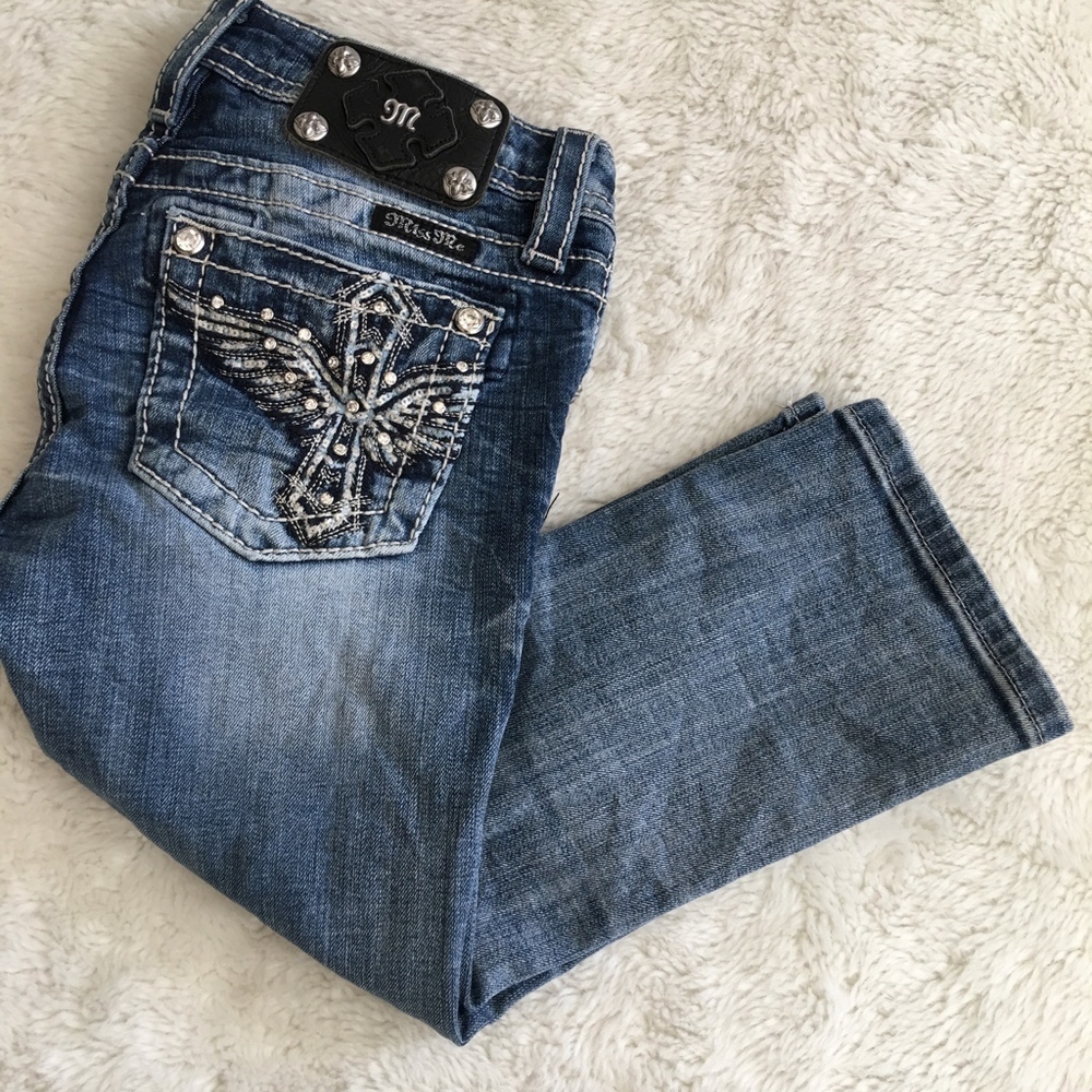 Miss Me Cuffed Capri Jeans Size 10x15.5" - Picture 3 of 7
